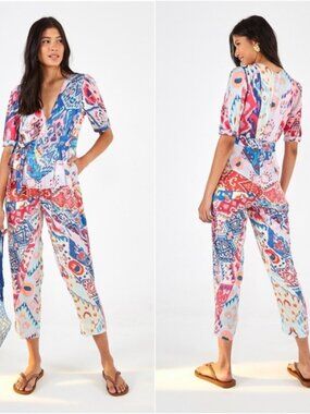 Farm Rio Jumpsuit XS Boboikat Print